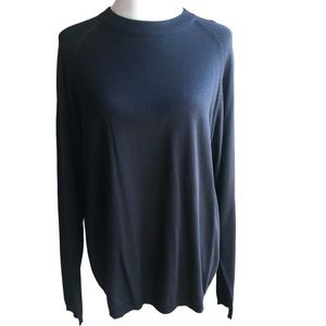 Murano Silk knit black crew neck sweater sz L